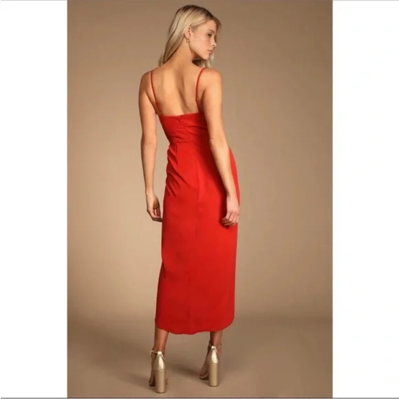 Lulu's Reinette Rust Midi Sleeveless Dress - Picture 4 of 13